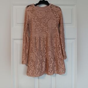 Art Class rose pink lace long sleeve dress 6/6x